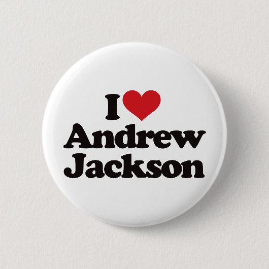 I Love Andrew Jackson Ronde Button 5,7 Cm (Voorkant)