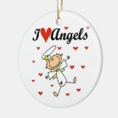 I Love Angels T-shirts and Gifts Keramisch Ornament (Links)