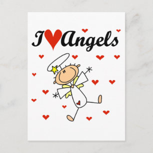 I Love Angels T-shirts en cadeaus Briefkaart