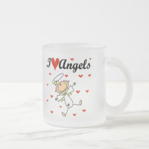 I Love Angels T-shirts en cadeaus Matglas Koffiemok