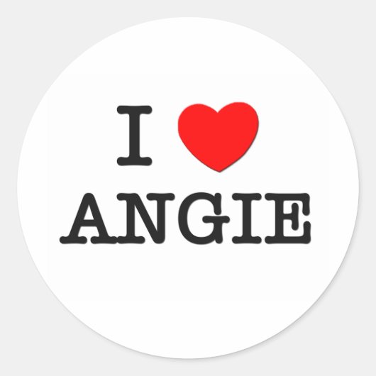 I Love Angie Ronde Sticker (Voorkant)