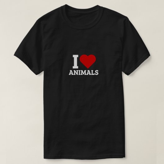 I Love Animals - Dierenliefhebber T-shirt (Design voorkant)