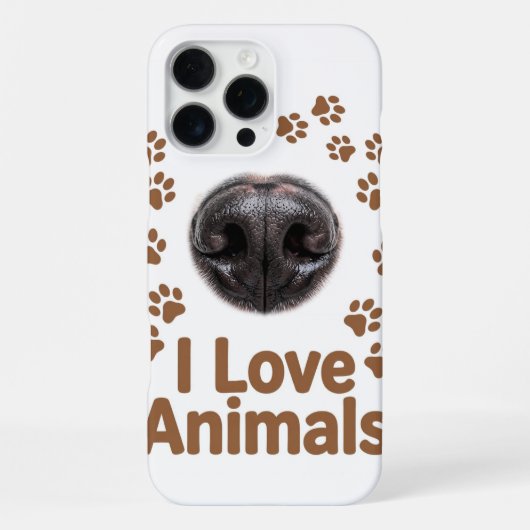I Love Animals iPhone 16 Pro Max Hoesje (Achterkant)