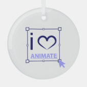 I Love Animate Glas Ornament (Voorkant)