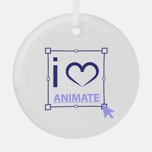 I Love Animate Glas Ornament (Voorkant)
