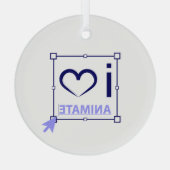 I Love Animate Glas Ornament (Achterkant)