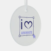 I Love Animate Glas Ornament (Voorkant Rechts)