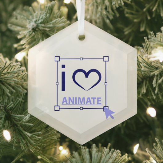 I Love Animate Glas Ornament (Insitu)