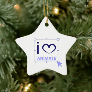 I Love Animate Keramisch Ornament