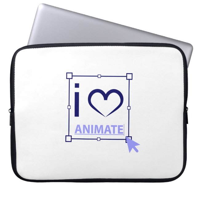 I Love Animate Laptop Sleeve (Voorkant)