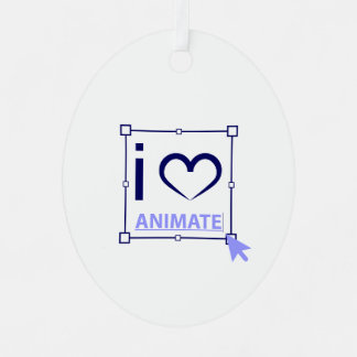 I Love Animate Metalen Ornament