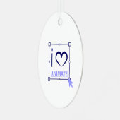 I Love Animate Metalen Ornament (Voorkant links)