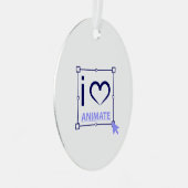 I Love Animate Metalen Ornament (Voorkant Rechts)