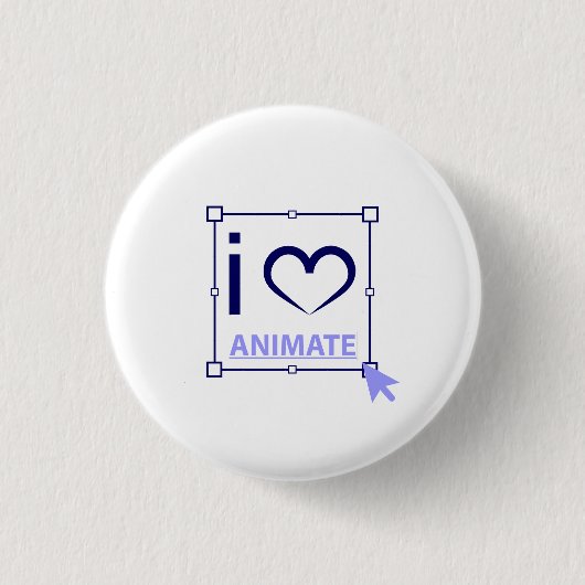I Love Animate Ronde Button 3,2 Cm (Voorkant)