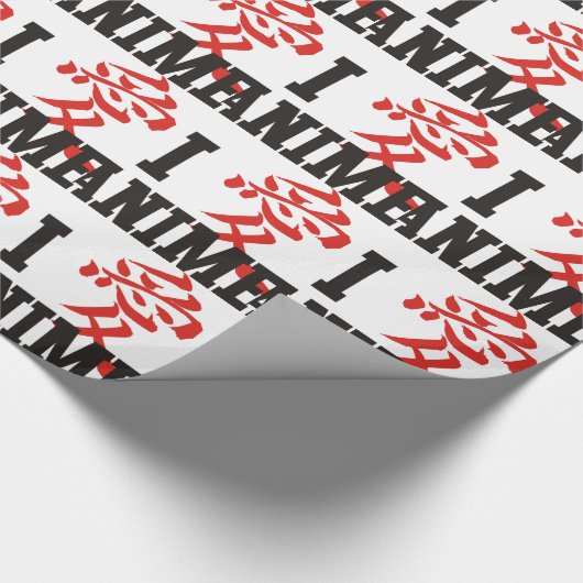 I Love Anime Negro Cadeaupapier (Hoek)