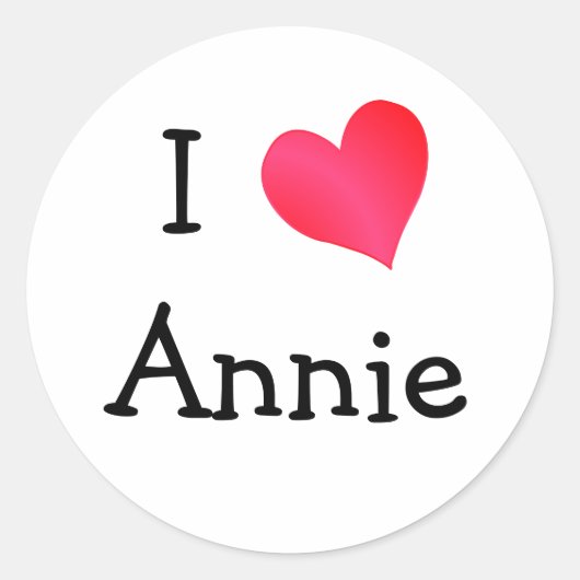 I Love Annie Ronde Sticker (Voorkant)