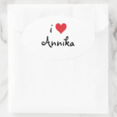 I Love Annika Ovale Sticker (Tas)