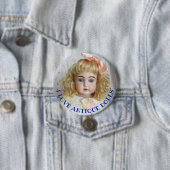 I Love Antiek Dolls 3-inch Button Pin (In situ)