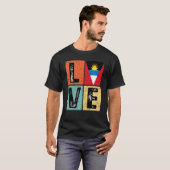 I Love Antigua And Barbuda Flag For Antiguan Barbu T-shirt (Voorkant volledig)