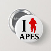 I Love Apes Ronde Button 5,7 Cm (Voorkant /achterkant)