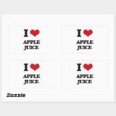 I Love Apple Juice Rechthoekige Sticker (Vel)