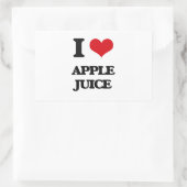 I Love Apple Juice Rechthoekige Sticker (Tas)