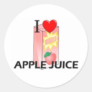 I Love Apple Juice Ronde Sticker