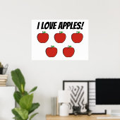 I Love Apples (5 appels) Poster (Thuiskantoor)