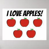 I Love Apples (5 appels) Poster (Voorkant)