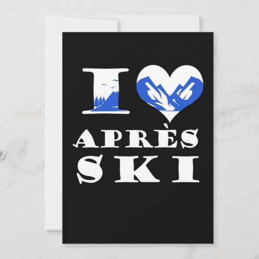 I Love Apres Ski Skiing Snow Winter Sports Gift Kaart (Voorkant)