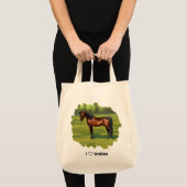 I Love Arabians Dark Bay Horse Tote Bag (Voorkant (product))