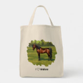 I Love Arabians Dark Bay Horse Tote Bag (Achterkant)