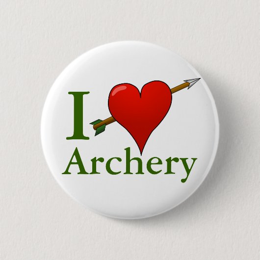 I Love Archery Badge Ronde Button 5,7 Cm (Voorkant)
