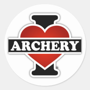 I Love Archery Ronde Sticker