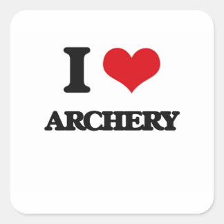 I Love Archery Vierkante Sticker