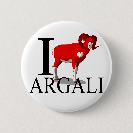 I Love Argali Buttonnen Ronde Button 5,7 Cm (Voorkant)