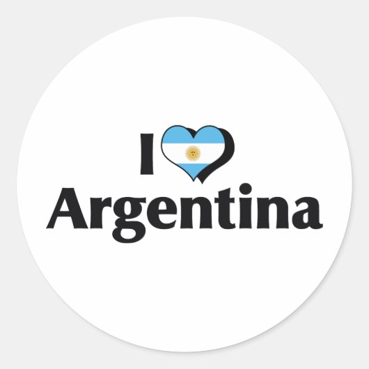 I Love Argentina Flag Ronde Sticker (Voorkant)