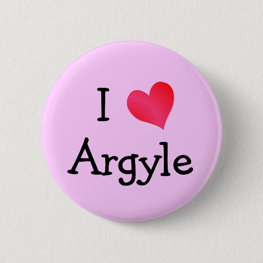 I Love Argyle Ronde Button 5,7 Cm (Voorkant)