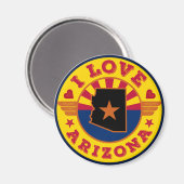 I Love Arizona State Map and Flag Magneet (Voorkant / Achterkant)