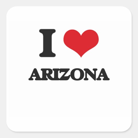 I Love Arizona Vierkante Sticker (Voorkant)