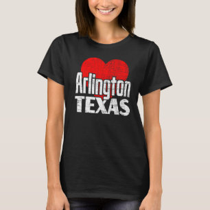 I Love Arlington Texas Retro Big Heart Arlington V T-shirt