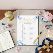 I love around the world blue Bridal shower game Kaart