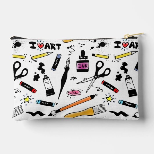 I Love Art Supplies Pattern Etui (Achterkant)
