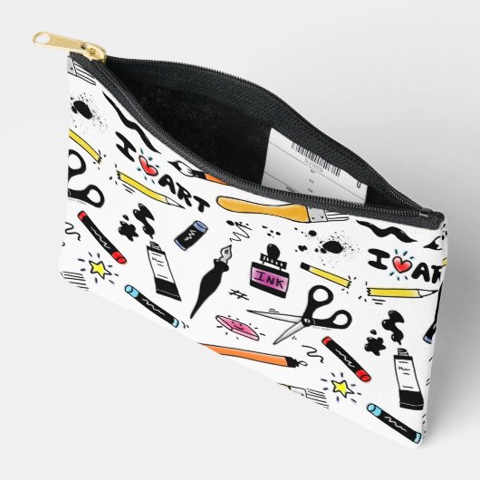 I Love Art Supplies Pattern Etui (Open)