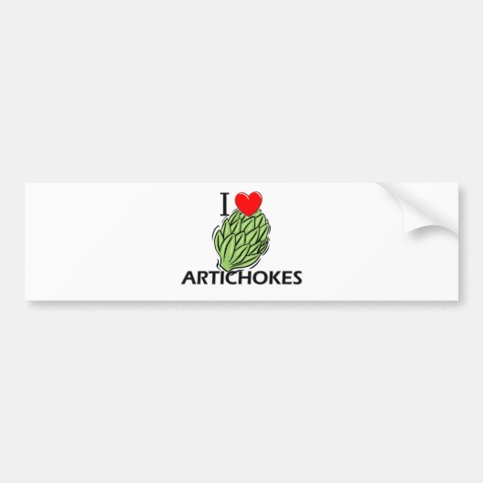I Love Artichokes Bumpersticker (Voorkant)