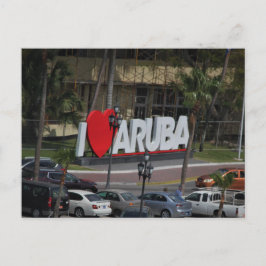 "I Love Aruba" bord, Fotografie, Ansichtkaart Briefkaart