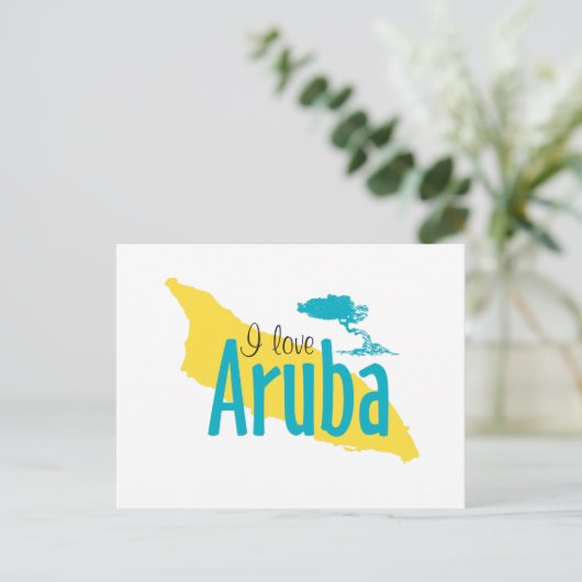 I Love Aruba Briefkaart (Staand voorkant)