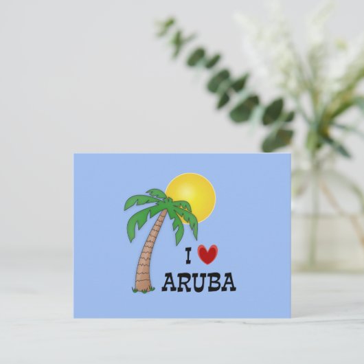 I Love Aruba Briefkaart (Staand voorkant)