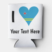 I Love (Aruba Heart Flag) gepersonaliseerd Blikjeskoeler (Voorkant)