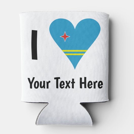 I Love (Aruba Heart Flag) gepersonaliseerd Blikjeskoeler (Achterkant)